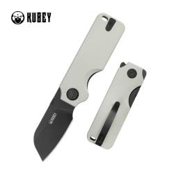 Couteau Kubey Boxer Lame Acier 14C28N Noire Manche G10 Blanc Linerlock KUB407E