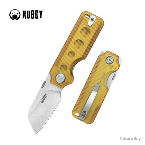 Couteau Kubey Boxer Lame Acier 14C28N Manche Ultem Linerlock KUB407C