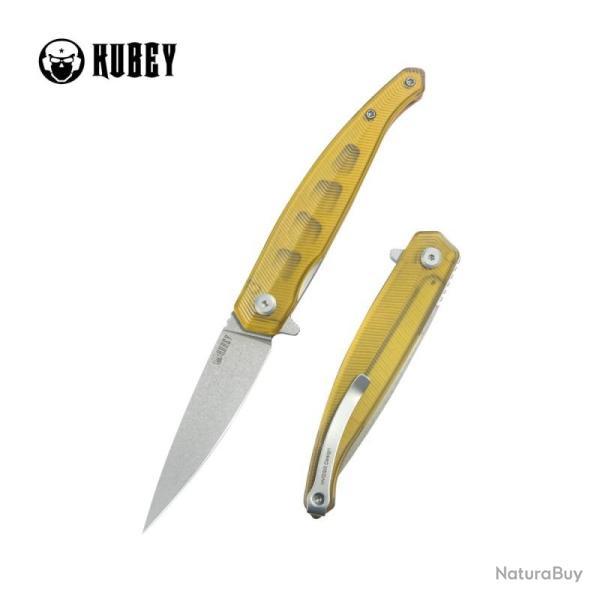 Couteau Kubey MOS Lame Acier 14C28N Manche Ultem Flipper KUB361D
