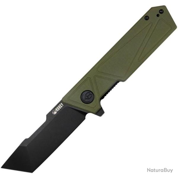 Couteau Kubey Avenger Lame Acier D2 Noire Manche G10 Vert OD Linerlock KUB104F