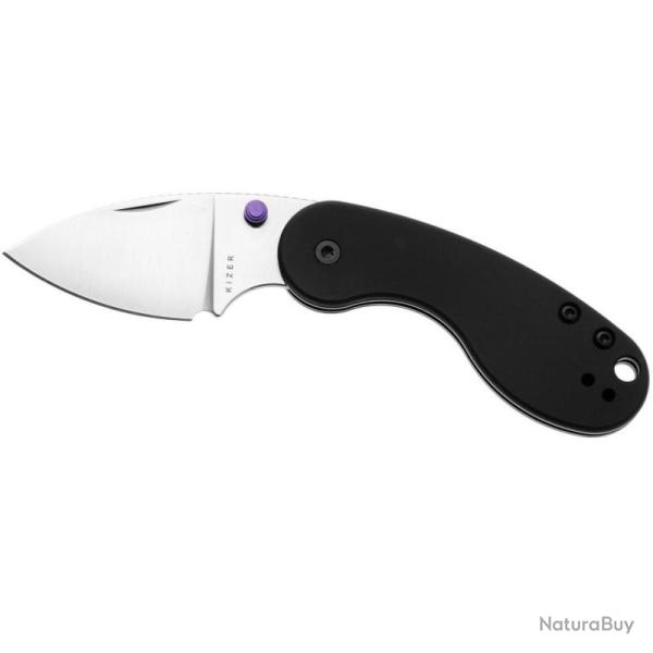 Couteau Kizer Microbe DSJ AirTi Lame Acier CPM S35VN Manche Aluminium Noir Slip Joint KI2742DSJA1