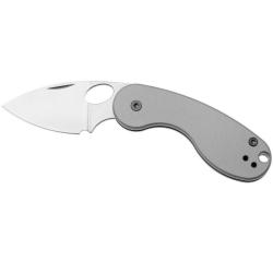 Couteau Kizer Microbe TSJ AirTi Lame Acier CPM S35VN Manche Aluminium Gris Clair Slip KI2742TSJA1