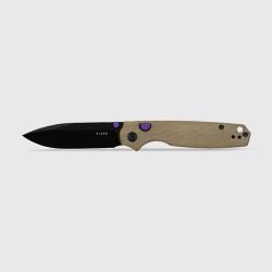 Couteau Kizer Pokiman BLL Lame Acier AEB-L Manche Micarta Marron Button Liner Lock KIV3789BDA1