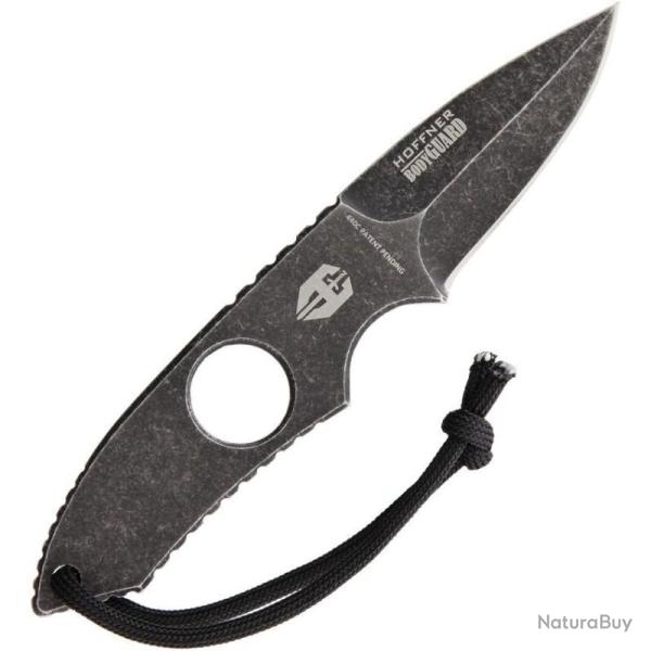Couteau Fixe Hoffner Knives Bodyguard Neck Knife Lame Acier 440C Manche M�tal �tui de Cou USA ATA39