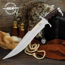 Couteau Fixe Hibben 65th Anniversary Spartan Bowie Lame Acier 5Cr15MoV Manche Bois Pakkawood GH5123