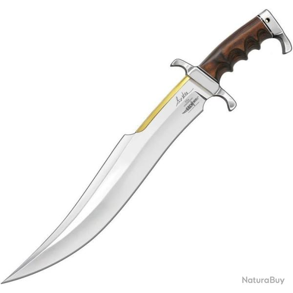 Couteau Fixe Hibben 65th Anniversary Spartan Bowie Lame Acier 5Cr15MoV Manche Bois Pakkawood GH5123