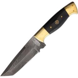Couteau Frost Cutlery Valley Forge Tanto Lame Acier Damas Manche Os de Buffle &Eacute;tui Cuir FVFD111BH