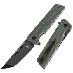 Couteau Tenable Anomaly Lame Acier Nitro-V Noire Manche Micarta Vert Linerlock T2038T2