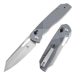 Couteau Tenable Shard Lame Acier 14C28N Manche Aluminium Gris Diamant Crossbar Lock T1006V4