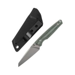 Couteau Tenable Parr Lame Acier 14C28N Manche Micarta Vert &Eacute;tui Kydex G011B5