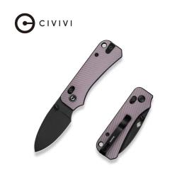 Couteau Civivi Baby Banter 2 Lame Acier Nitro-V Noire Manche Aluminium Violet Crossbar CIVC230742