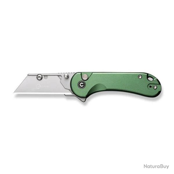 Couteau Civivi Elementum Utility Lames 6Cr13 Manche Aluminium Vert Button Lock CIVC23039B3