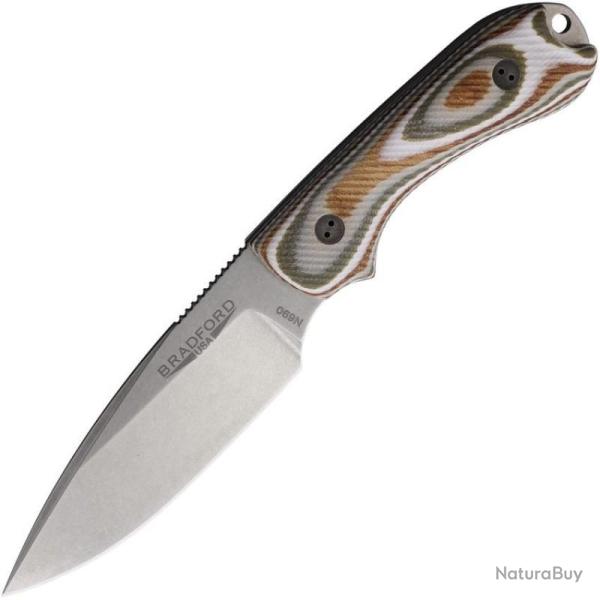 Couteau Fixe Bradford Guardian 3 Lame Acier N690 Manche G10 Camo Neige �tui Cuir USA BRAD3FE127