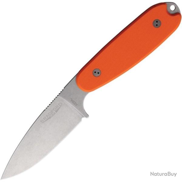 Couteau Fixe Bradford Guardian 3.5 Ultralite Lame Acier AEB-L Manche G10 Orange �tui BRAD35U005A