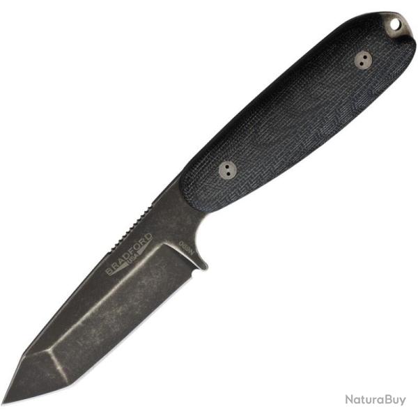 Couteau Fixe Bradford Guardian 3.5 Lame Acier N690 Manche Micarta Noir �tui Cuir USA BRAD35T101N