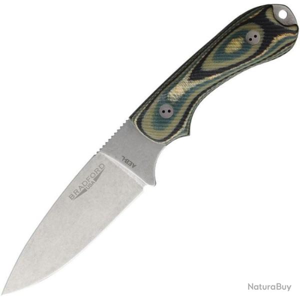 Couteau Bradford Guardian 3.2 Lame Acier AEB-L Manche G-Wood Vert For�t �tui Cuir USA BRAD32FH128A
