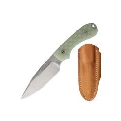 Couteau Fixe Bradford Guardian 3 Lame Acier N690 Manche G10 Translucide &Eacute;tui Cuir USA BRAD3FE007