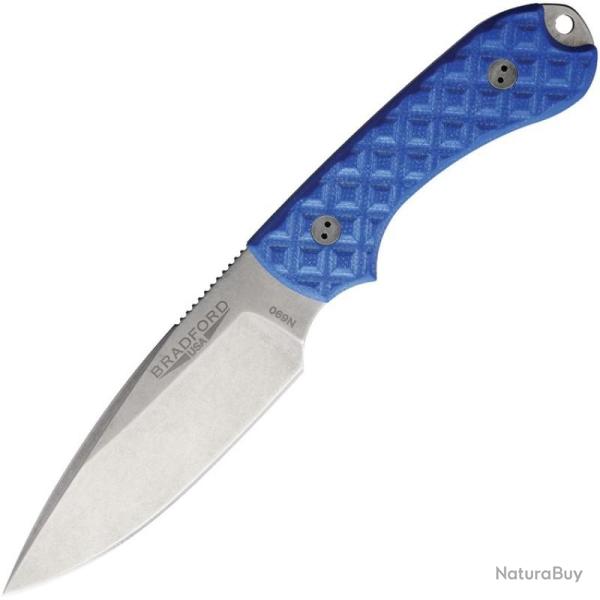 Couteau Fixe Bradford Guardian 3 Lame Acier N690 Manche G10 Bleu �tui Cuir USA BRAD3FE003