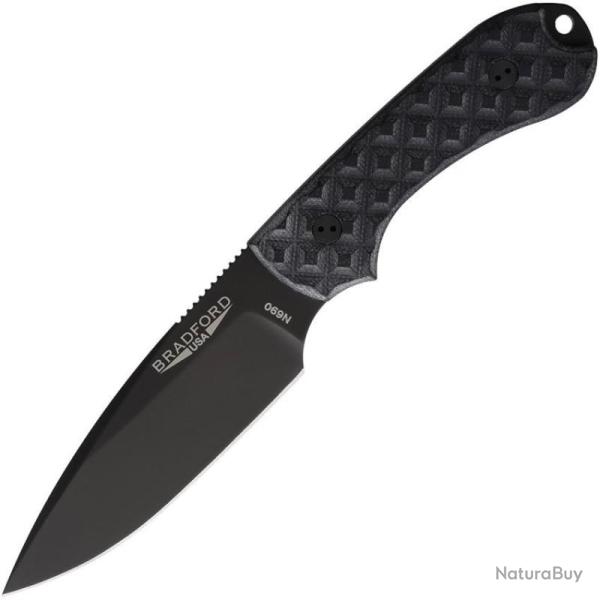 Couteau Fixe Bradford Guardian 3 Lame Acier N690 Manche Micarta Noir �tui Cuir USA BRAD3FE001B