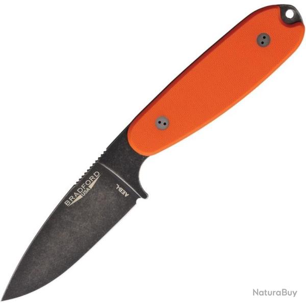 Couteau Fixe Bradford Guardian 3.5 Ultralite Lame Acier AEB-L Manche G10 Orange �tui BRAD35U005NA