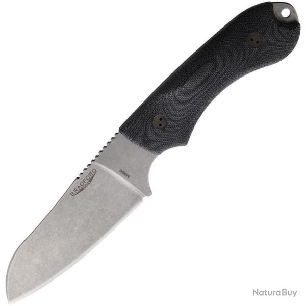 Couteau Fixe Bradford Guardian 4 Lame Acier N690 Manche Micarta Noir �tui Cuir USA BRAD4SF101