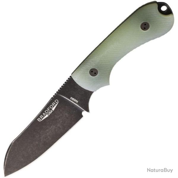 Couteau Fixe Bradford Guardian 3 Lame Acier N690 Manche G10 Jade �tui Cuir USA BRAD3SF117N