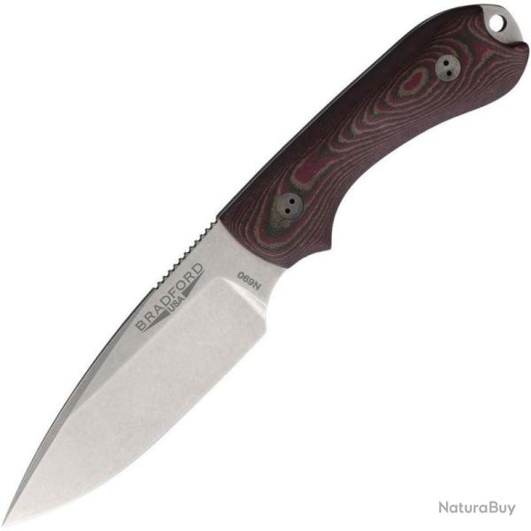 Couteau Fixe Bradford Guardian 3 Lame Acier N690 Manche Richlite Chocolat �tui Cuir USA BRAD3FE135