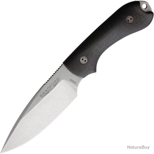 Couteau Fixe Bradford Guardian 3 Lame Acier N690 Manche Micarta Vert OD �tui Cuir USA BRAD3FE134