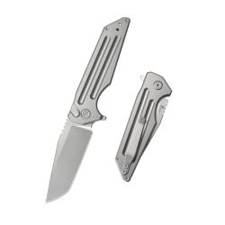 Couteau Pliant KB Relentless Lame Acier M390 Manche Titane Gris Button Lock KUB462A