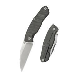 Couteau Pliant KB Mantra Lame Acier M390 Manche Titane Flamm&eacute; Framelock KUB459B