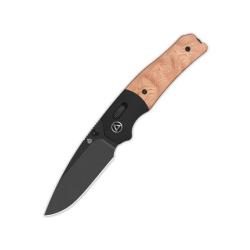 Couteau QSP Vault Lame Acier 14C28N Noire Manche G10 Cuivre Glyde Lock QS157D2