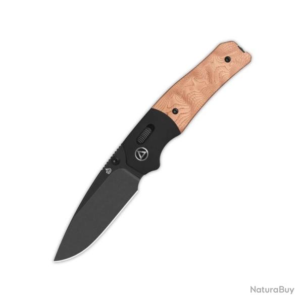Couteau QSP Vault Lame Acier 14C28N Noire Manche G10 Cuivre Glyde Lock QS157D2