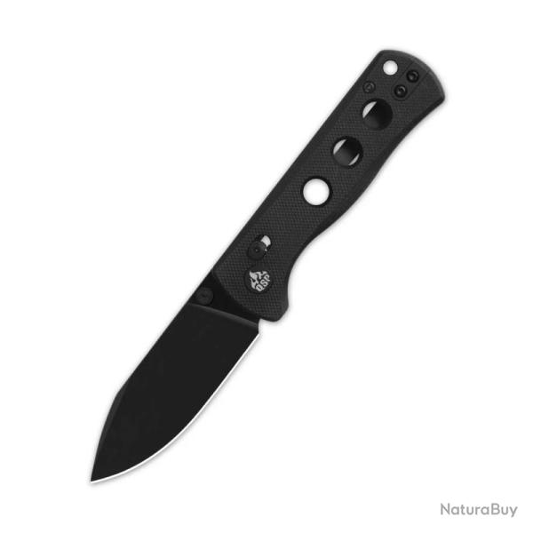 Couteau QSP Canary Lame Acier 14C28N Noire Manche G10 Noir Glyde Lock QS150GLA2