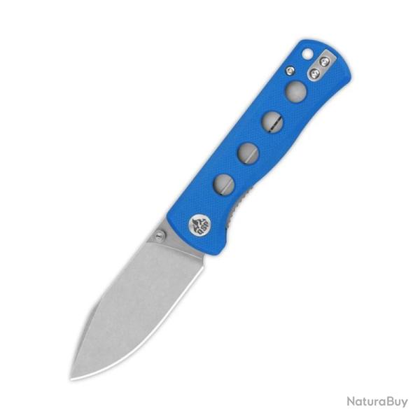 Couteau QSP Canary Lame Acier 14C28N Manche G10 Bleu Linerlock QS150I1