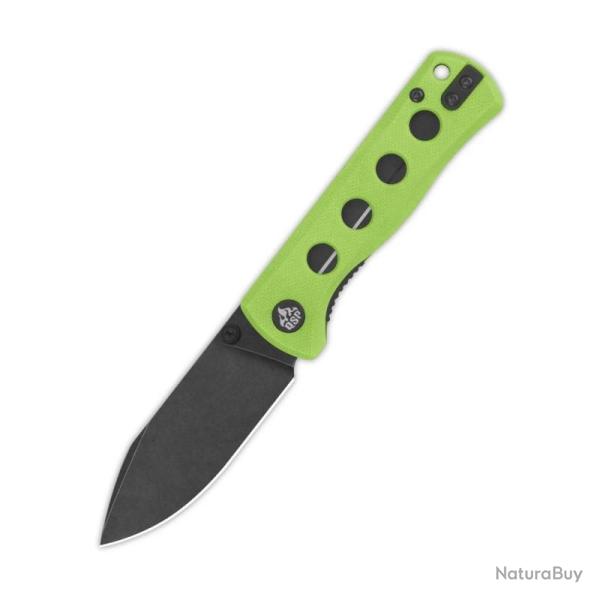 Couteau QSP Canary Lame Acier 14C28N Noire Manche G10 Vert Fluo Linerlock QS150C2