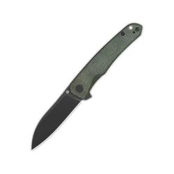 Couteau QSP Otter Lame Acier 14C28N Noire Manche Micarta Vert Linerlock QS140E2
