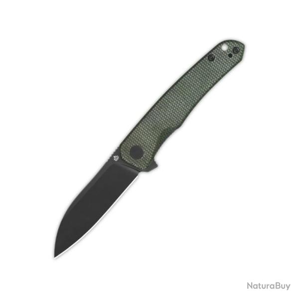 Couteau QSP Otter Lame Acier 14C28N Noire Manche Micarta Vert Linerlock QS140E2