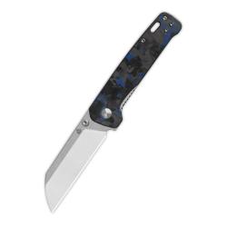 Couteau QSP Penguin V2 Lame Acier D2 Two-Tone Manche G10 Carbone Bleu Linerlock QS130V2E1