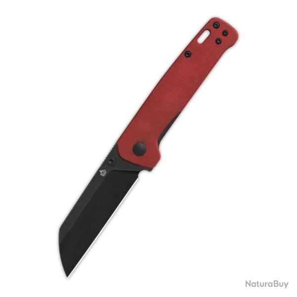 Couteau QSP Penguin V2 Lame Acier D2 Noire Manche Micarta Rouge Linerlock QS130V2D2