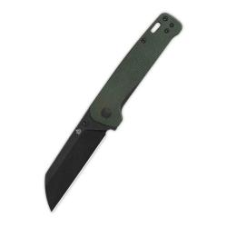 Couteau QSP Penguin V2 Lame Acier D2 Noire Manche Micarta Vert Linerlock QS130V2C2