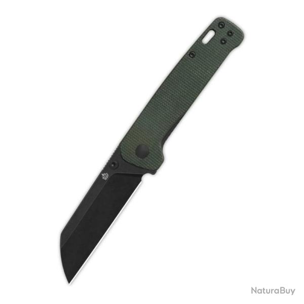 Couteau QSP Penguin V2 Lame Acier D2 Noire Manche Micarta Vert Linerlock QS130V2C2
