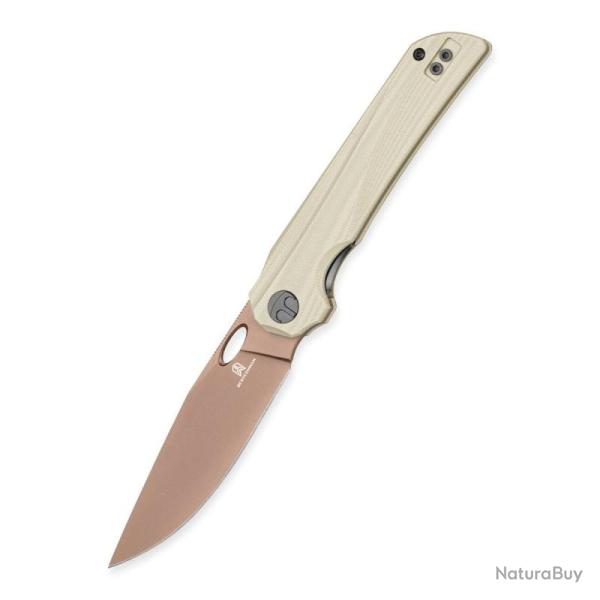 Couteau Pliant Bestechman Smuga Lame Acier AEB-L Manche G10 Beige Clair Liner Lock BTKMK22D