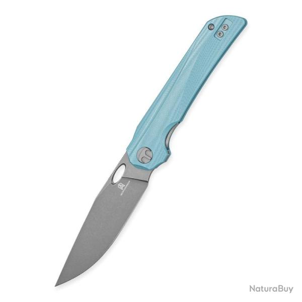 Couteau Pliant Bestechman Smuga Lame Acier AEB-L Manche G10 Gris Liner Lock BTKMK22C