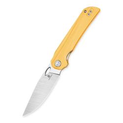 Couteau Pliant Bestechman Smuga Lame Acier AEB-L Manche G10 Jaune Liner Lock BTKMK22B