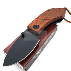 Couteau Rough Ryder Linerlock Lame Acier inoxydable Manche bois brun quadrill&eacute; Liner Lock RR2008