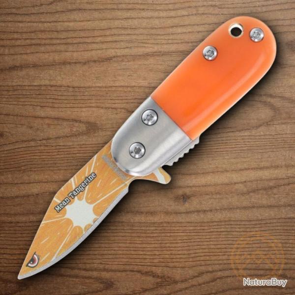 Couteau Pliant Rough Ryder Mean Tangerine Lame Acier inoxydable Manche acrylique orange RR2604