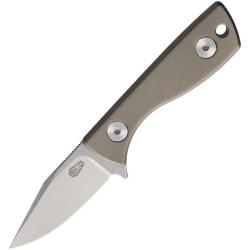 Couteau Auxiliary Runt Deadhead Lame Acier 14C28N Manche Titane Gris Housse Kydex noire AUX011TI