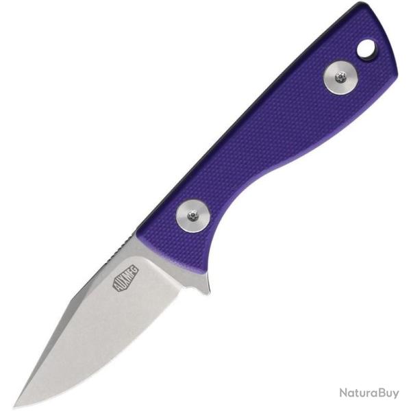 Couteau Fixe Auxiliary Runt Deadhead Lame Acier 14C28N Manche G10 Violet Housse Kydex AUX011PPL