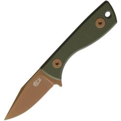 Couteau Fixe Auxiliary Runt Deadhead Lame Acier 14C28N Manche G10 Vert Olive Housse Kydex AUX011GRN