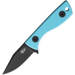 Couteau Fixe Auxiliary Runt Deadhead Lame Acier 14C28N Manche G10 Bleu Clair Housse Kydex AUX011TIF